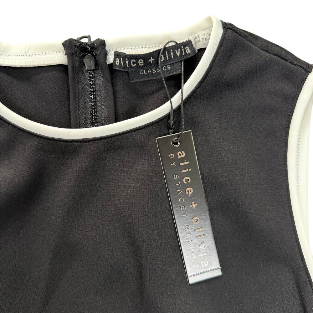 ALICE + OLIVIA Edris Contrast-Trim Sleeveless Minidress - Picture 10 of 10